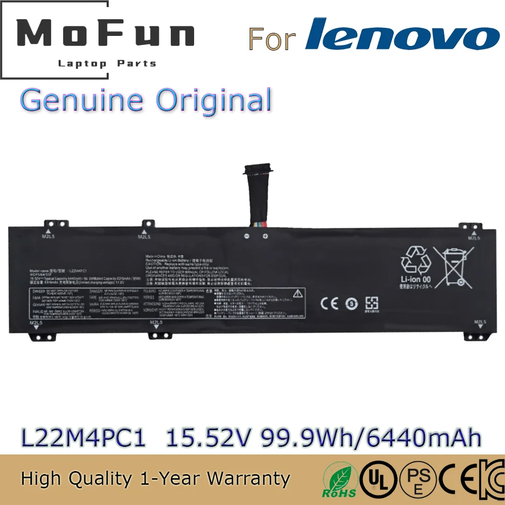 Original Genuine L22M4PC1 L22D4PC1 15.52V 99.9Wh Laptop Battery for Lenovo Legion Pro 7 16IRX8 16IRX8H Series
Original Genuine L22M4PC1 L22D4PC1 15.52V 99.9Wh Laptop Battery for Lenovo Legion Pro 7 16IRX8 16IRX8H Series