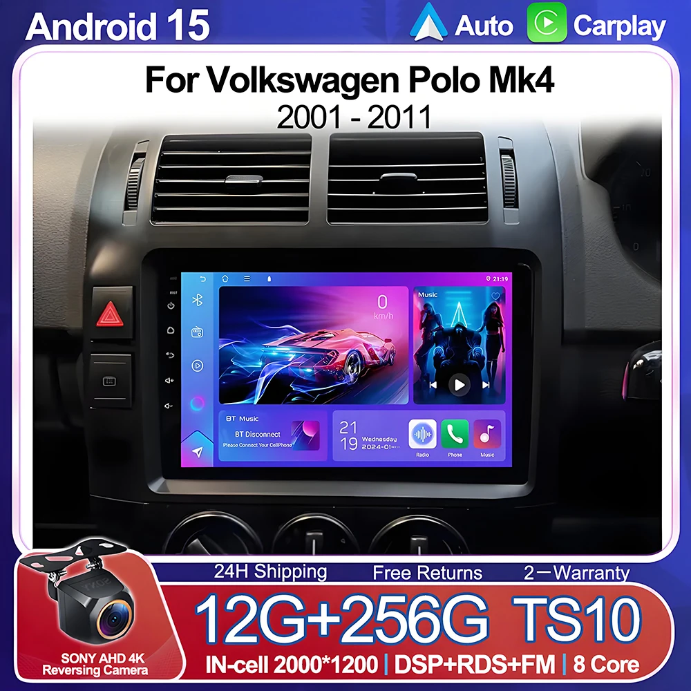 TS10 CPU Car Radio Stereo For Volkswagen Polo Mk4 2001 - 2011 Android 15 Multimedia Video Play GPS DSP Head Unit NO 2 DIN DVD
TS10 CPU Car Radio Stereo For Volkswagen Polo Mk4 2001 - 2011 Android 15 Multimedia Video Play GPS DSP Head Unit NO 2 DIN DVD