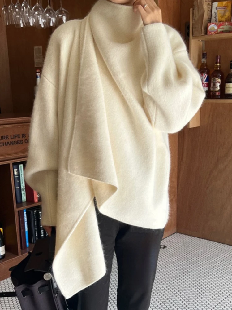 Vintage Irregular V-neck Beige Cardigan Long Sleeve Thick Warm Sweater Casual Loose Knitwear Tops Autumn 2023 New X549
Vintage Irregular V-neck Beige Cardigan Long Sleeve Thick Warm Sweater Casual Loose Knitwear Tops Autumn 2023 New X549