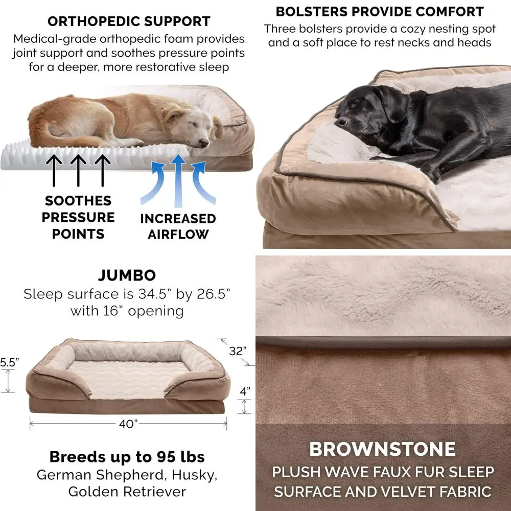 Ортопедическая кровать для больших собак со съемными подушечками и моющимся чехлом, для собак до 95 фунтов — плюшевые и бархатные волны Perfect C
Ортопедическая кровать для больших собак со съемными подушечками и моющимся чехлом, для собак до 95 фунтов — плюшевые и бархатные волны Perfect C