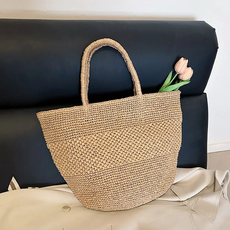 Summer Hand-Woven Raffia Straw Crochet Tote Bag Women Casual Outdoor Fashion Shoulder Bucket Bag Summer Beach HandBag
Summer Hand-Woven Raffia Straw Crochet Tote Bag Women Casual Outdoor Fashion Shoulder Bucket Bag Summer Beach HandBag