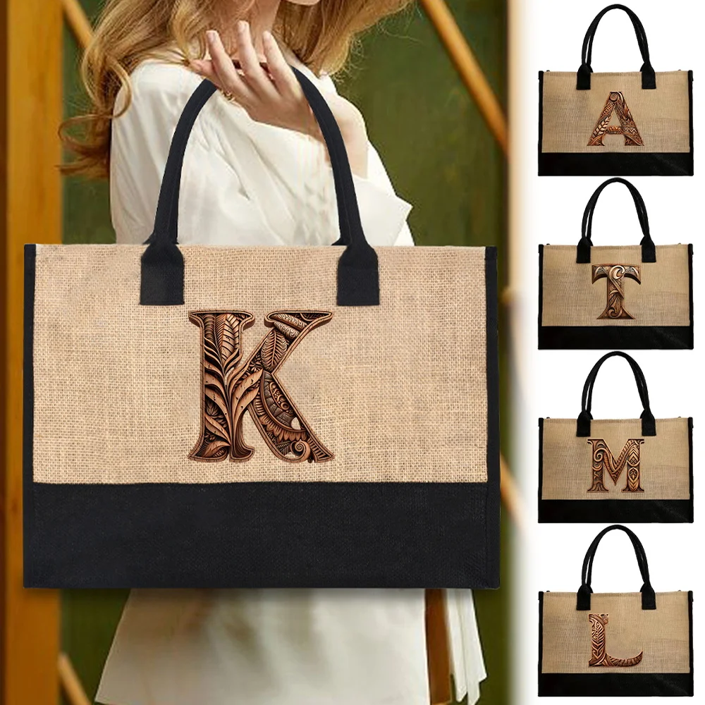 Tote Bag Fashion Jute Bag Portable Beach Shoulder Shopping Casual Beach Bags Large Capacity Handbag Printing Wood Art Series
Tote Bag Fashion Jute Bag Portable Beach Shoulder Shopping Casual Beach Bags Large Capacity Handbag Printing Wood Art Series
