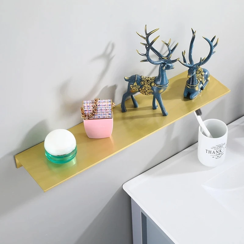 For Storage 30/40/50cm Length Holder Brushed Gold Metal Bathroom Shelf Wall Storage Rack Washstand Drilling Large Wall Shelf
For Storage 30/40/50cm Length Holder Brushed Gold Metal Bathroom Shelf Wall Storage Rack Washstand Drilling Large Wall Shelf