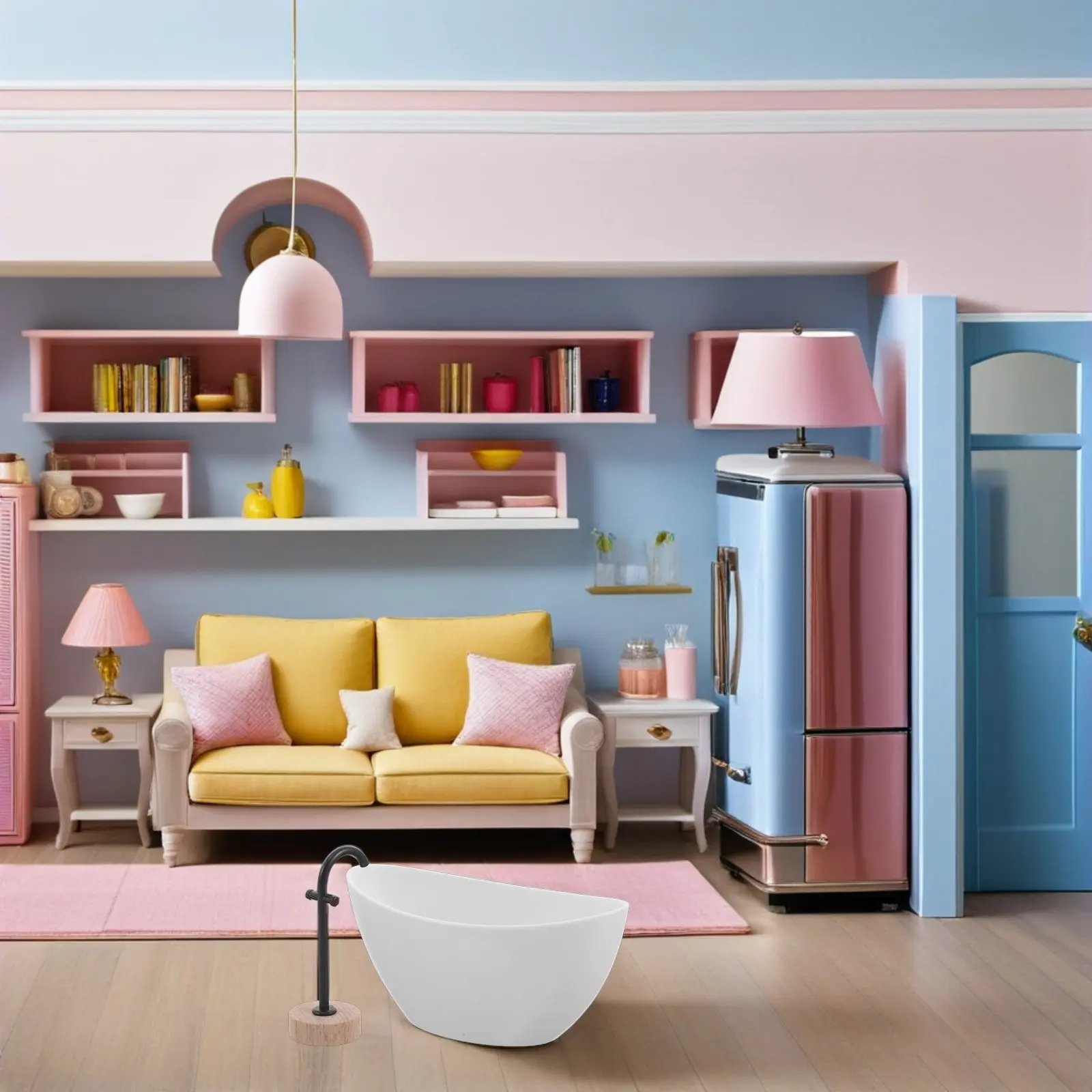 Набор реалистичной мебели для кукольного домика в масштабе 1:12: ванна, душ, смеситель, миниатюрные аксессуары для творчества и декора для детей
Набор реалистичной мебели для кукольного домика в масштабе 1:12: ванна, душ, смеситель, миниатюрные аксессуары для творчества и декора для детей