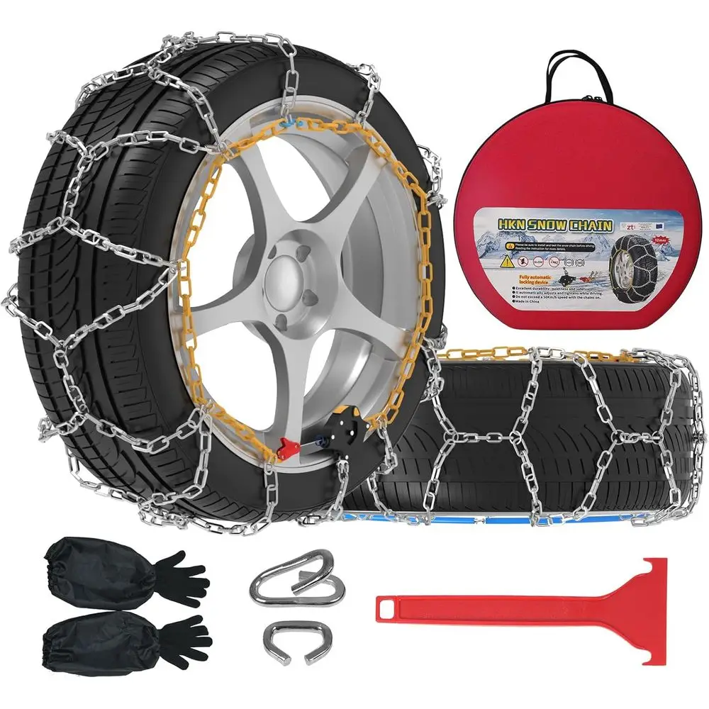 Auto-Fixing Snow Chains, 30s Quick Fit Easy Installation Tire-Chains, Portable Reusable High Carbon Steel Anti Slip Tire Chain f
Auto-Fixing Snow Chains, 30s Quick Fit Easy Installation Tire-Chains, Portable Reusable High Carbon Steel Anti Slip Tire Chain f