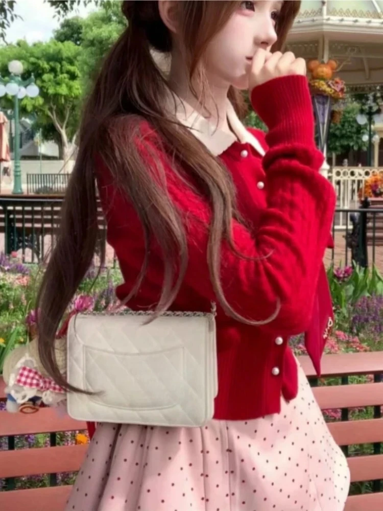 2000s Korean Fashion Sweet Cute 2 Piece Set Women Polka Dot Mini Dress Slim Waist Fit + Soft Knit Cardigan Elegant Chic Outfit
2000s Korean Fashion Sweet Cute 2 Piece Set Women Polka Dot Mini Dress Slim Waist Fit + Soft Knit Cardigan Elegant Chic Outfit