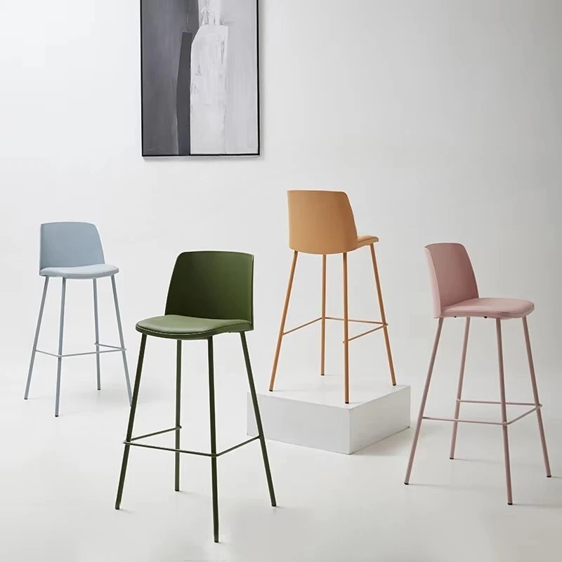Furniture Restaurant Nordic Kitchen Cheap High Chair Counter Modern Metal bar Stool with Backrest
Furniture Restaurant Nordic Kitchen Cheap High Chair Counter Modern Metal bar Stool with Backrest
