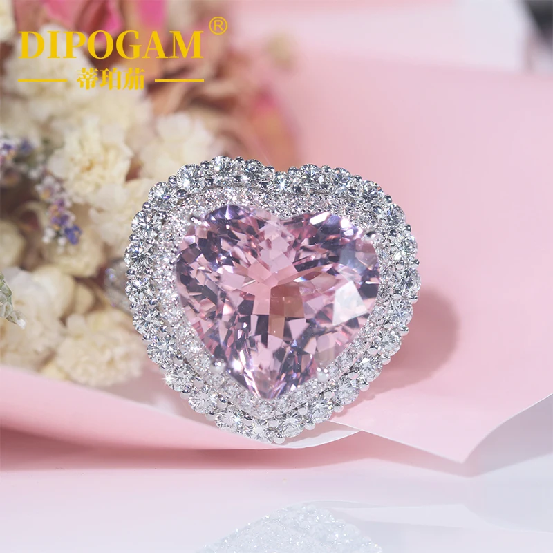 Кольцо DIPOGAM Jewelry из чистого серебра 925 пробы, высококачественный кулон в форме сердца с розовым моассанитом и бриллиантами, роскошное кольцо
Кольцо DIPOGAM Jewelry из чистого серебра 925 пробы, высококачественный кулон в форме сердца с розовым моассанитом и бриллиантами, роскошное кольцо