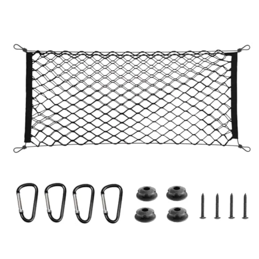 Cargo Net Stretchable, Adjustable Elastic Trunk Mesh Nets with Metal Hook Universal for SUV, Jeep, Trucks, Car Exterior Accesso
Cargo Net Stretchable, Adjustable Elastic Trunk Mesh Nets with Metal Hook Universal for SUV, Jeep, Trucks, Car Exterior Accesso