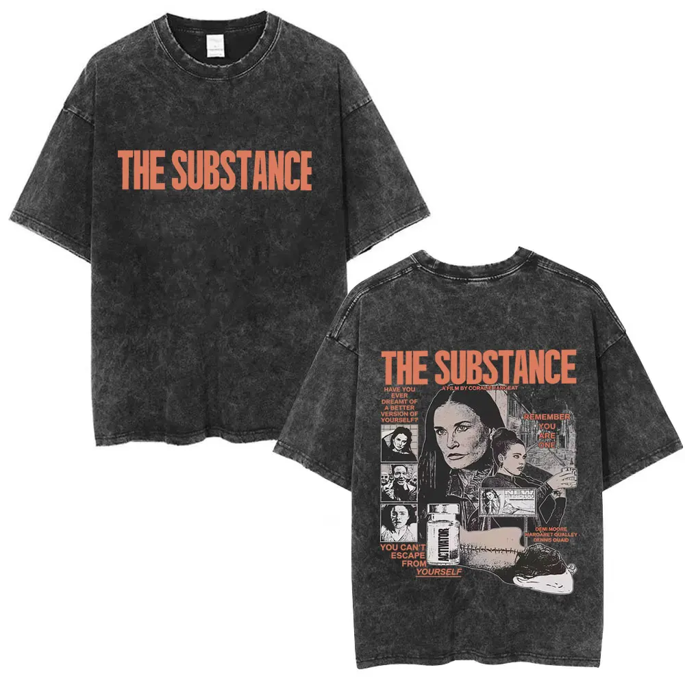 Washed Vintage Horror Movie The Substance Graphic Print T-shirt Men Women Clothing Casual Cotton Oversized Short Sleeve T Shirt
Washed Vintage Horror Movie The Substance Graphic Print T-shirt Men Women Clothing Casual Cotton Oversized Short Sleeve T Shirt