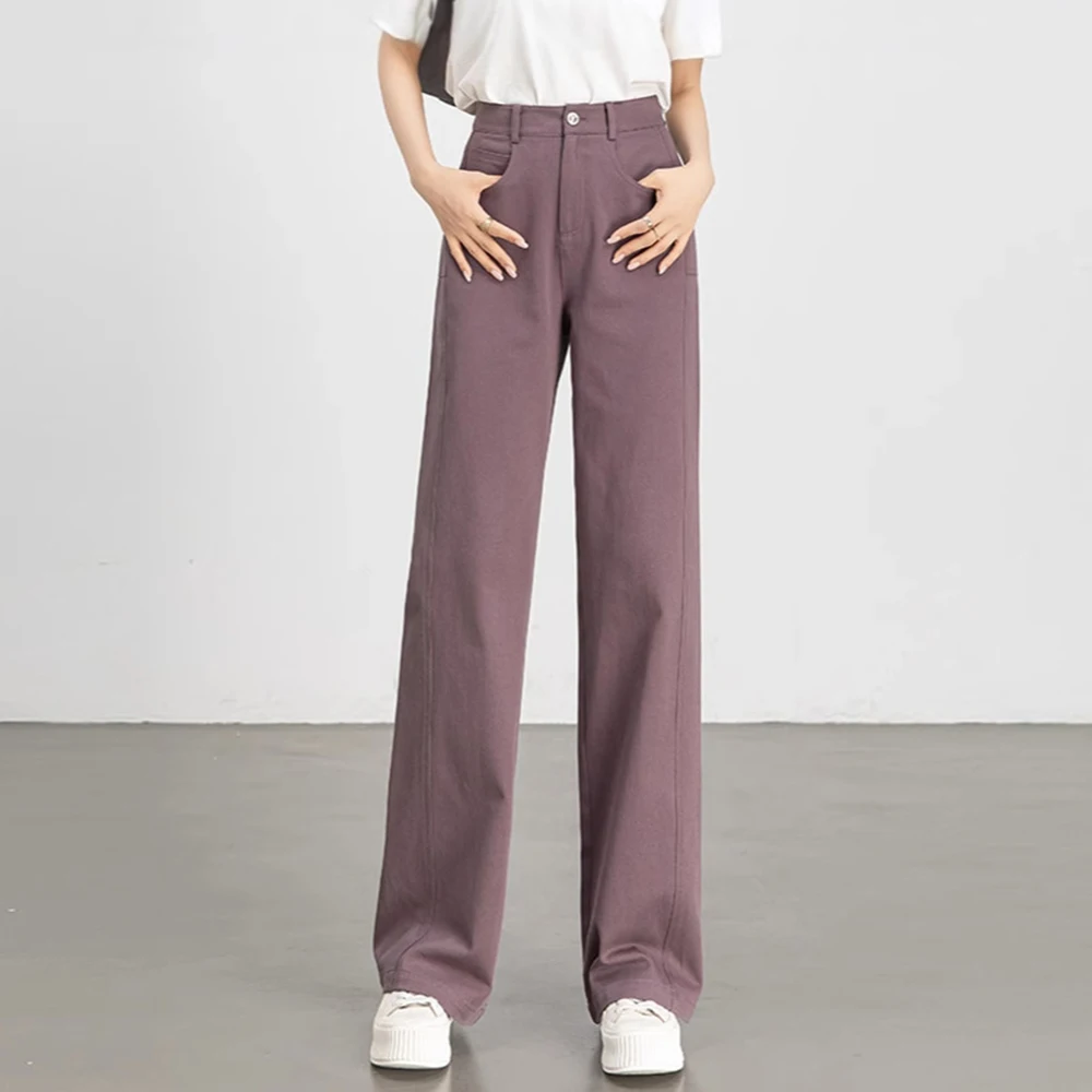 Cotton straight leg pants women 2025 spring new high-waisted slimming leisure long trousers oversize
Cotton straight leg pants women 2025 spring new high-waisted slimming leisure long trousers oversize