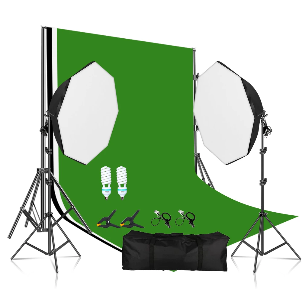 2PCS Bulbs Professional Photography Studio Continuous Lighting Kit Softbox Backdrops Solid Color Tripod Suitable For Photos
2PCS Bulbs Professional Photography Studio Continuous Lighting Kit Softbox Backdrops Solid Color Tripod Suitable For Photos