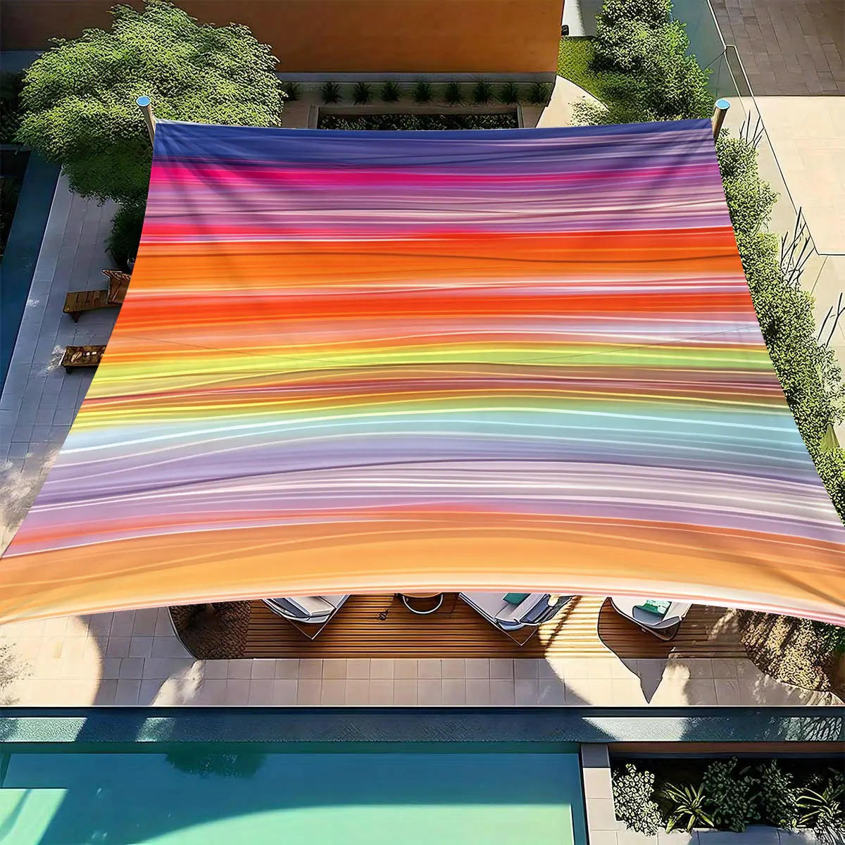 1 Piece Abstract Gradient Wave Pattern Outdoor Awning-Vibrant color transition UV resistant Easy to install and store Suitabl
1 Piece Abstract Gradient Wave Pattern Outdoor Awning-Vibrant color transition UV resistant Easy to install and store Suitabl