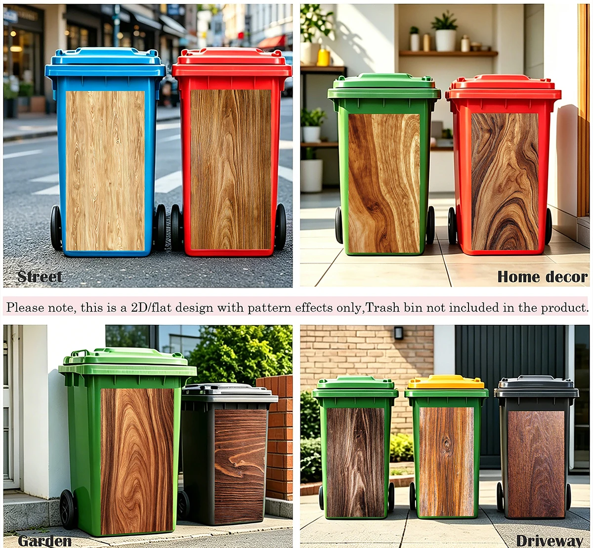 Dark Walnut Wood Texture Trash Bin Decal, Self-adhesive Durable Weather-resistant Sticker for Street Side Driveway Decoration
Dark Walnut Wood Texture Trash Bin Decal, Self-adhesive Durable Weather-resistant Sticker for Street Side Driveway Decoration