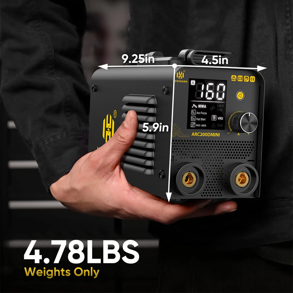 HZXVOGEN ARC200 2 in 1 Welding Machine MMA/Lift TIG Hot Start Arc Force Anti-Stick Portable Mini Home Inverter Welder Tool 110V
HZXVOGEN ARC200 2 in 1 Welding Machine MMA/Lift TIG Hot Start Arc Force Anti-Stick Portable Mini Home Inverter Welder Tool 110V