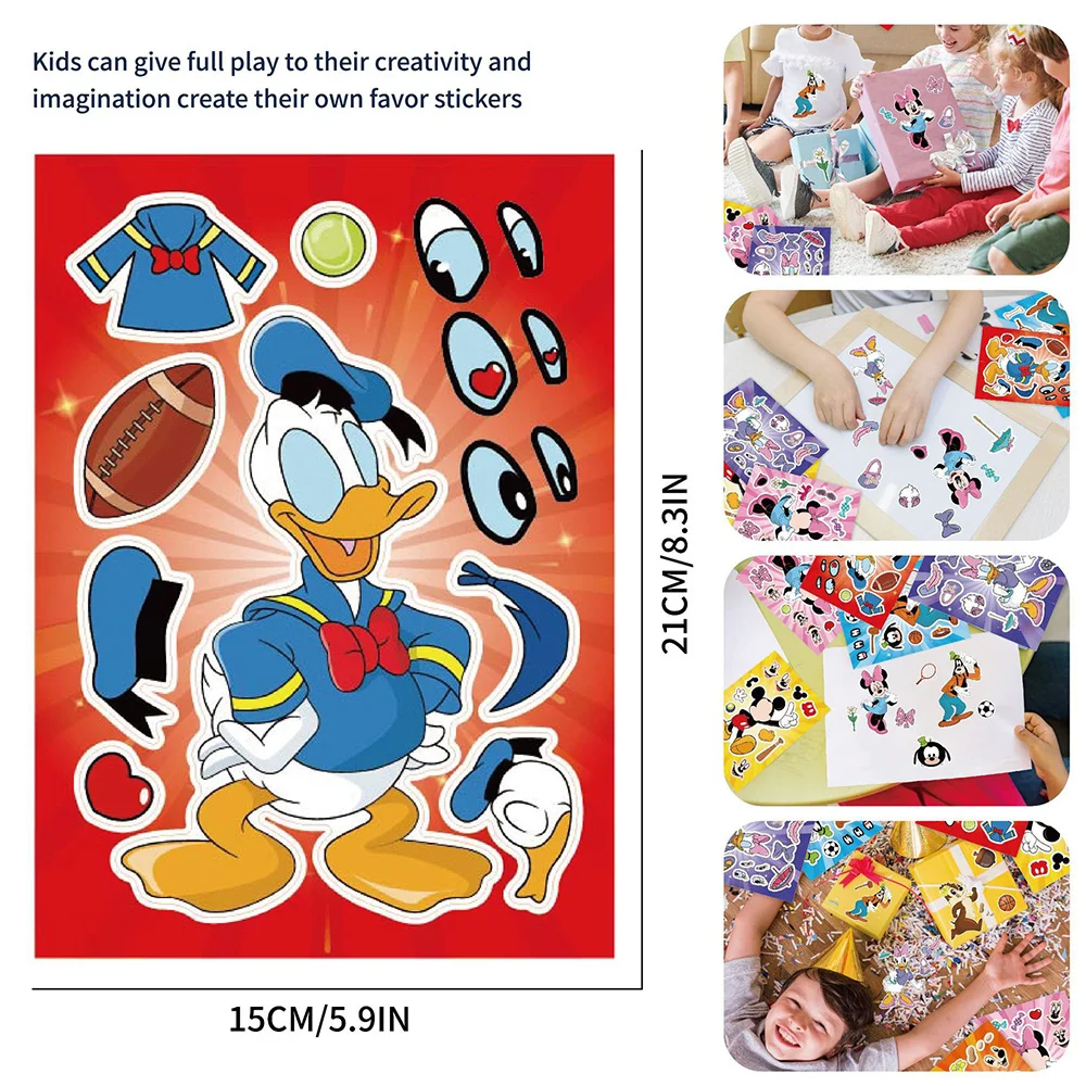 6/12sheets Disney Anime Make a Face Puzzle Stickers Mickey Mouse Donald Duck Assemble Jigsaw Toys Funny Education Game Supplies
6/12sheets Disney Anime Make a Face Puzzle Stickers Mickey Mouse Donald Duck Assemble Jigsaw Toys Funny Education Game Supplies