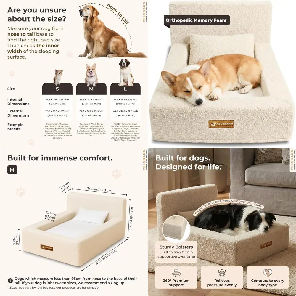 Ортопедическая лежанка для собак, высокоплотный пенополиуретан с водонепроницаемым чехлом – машинная стирка, средний размер, бежевый
Ортопедическая лежанка для собак, высокоплотный пенополиуретан с водонепроницаемым чехлом – машинная стирка, средний размер, бежевый