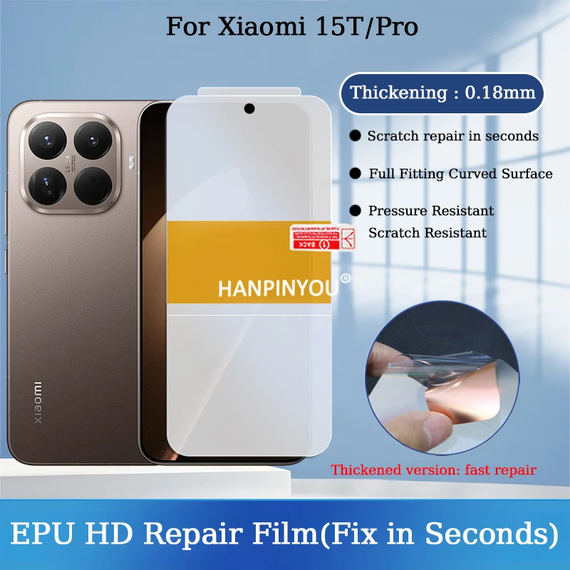 Прозрачная HD утолщенная защитная пленка для экрана для Xiaomi 15T Pro, наклейка с позиционированием, царапина, автодисплей за секунды, мягкая гидрогелевая пленка
Прозрачная HD утолщенная защитная пленка для экрана для Xiaomi 15T Pro, наклейка с позиционированием, царапина, автодисплей за секунды, мягкая гидрогелевая пленка