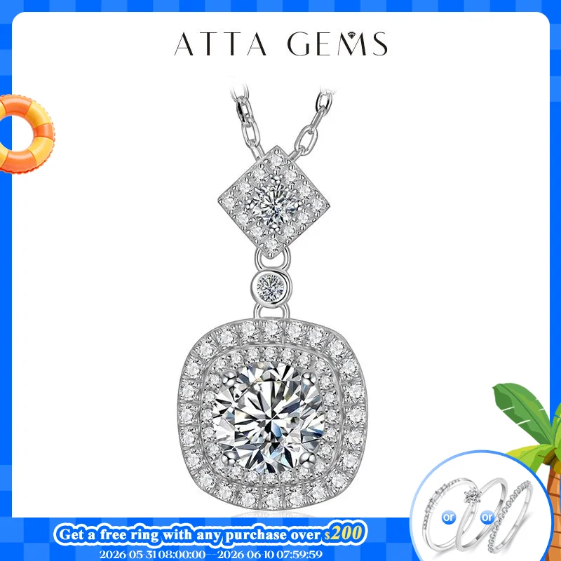 ATTAGEMS Cushion Pendant Necklace 925 Sterling Silver 1ct 6.5mm D Moissanite Diamond Test Passed Fine Jewelry Woman Girl Gift
ATTAGEMS Cushion Pendant Necklace 925 Sterling Silver 1ct 6.5mm D Moissanite Diamond Test Passed Fine Jewelry Woman Girl Gift