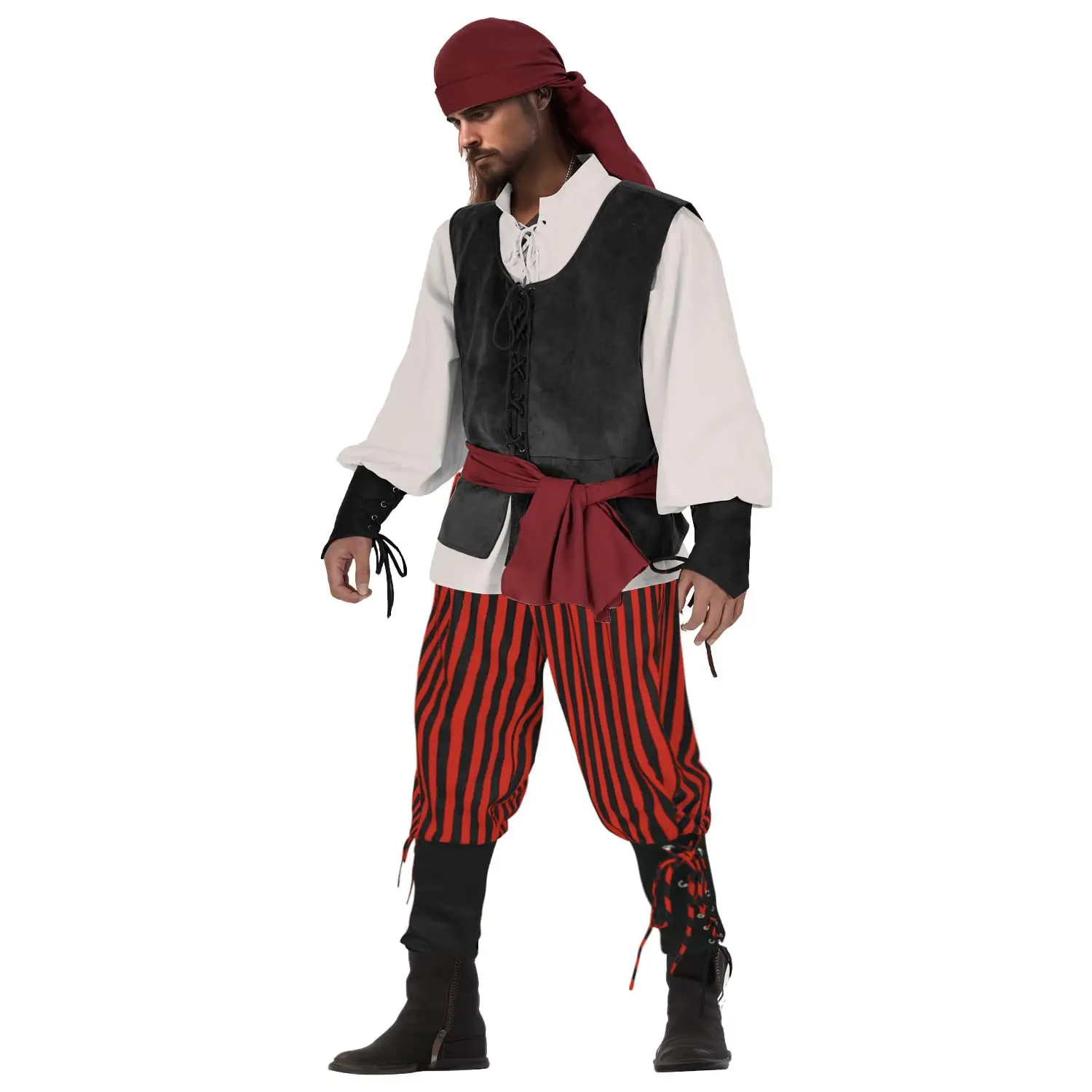 5 Piece Set Halloween Men's Renaissance Costume Medieval Vintage Viking Knight Shirt Ankle Strap Pants Viking Belt Accessories
5 Piece Set Halloween Men's Renaissance Costume Medieval Vintage Viking Knight Shirt Ankle Strap Pants Viking Belt Accessories