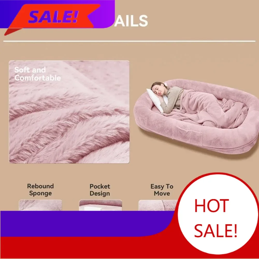Hot salesUltra-Soft 77x51 Inch Human Dog Bed with Orthopedic Foam, Removable Cover, Waterproof Lining & Bonus Blanket
Hot salesUltra-Soft 77x51 Inch Human Dog Bed with Orthopedic Foam, Removable Cover, Waterproof Lining & Bonus Blanket