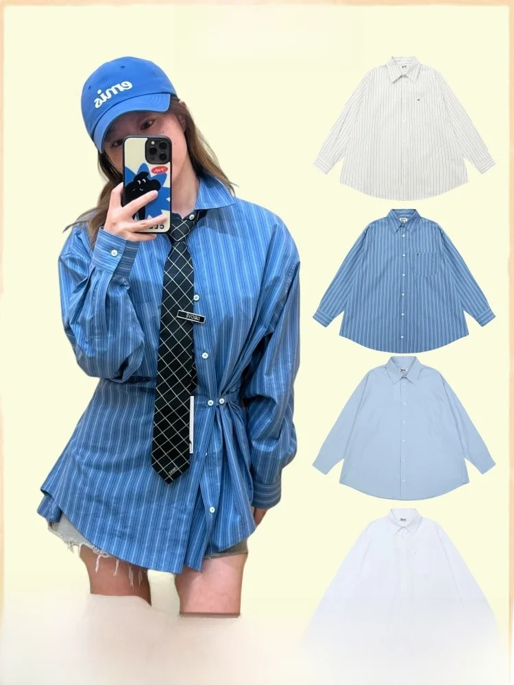 Blue irt Two-Way Wear Boyfriend Sle Spring Summer New Coat Cardigan Women's Premium Clothing Long Sve Regular Length
Blue irt Two-Way Wear Boyfriend Sle Spring Summer New Coat Cardigan Women's Premium Clothing Long Sve Regular Length