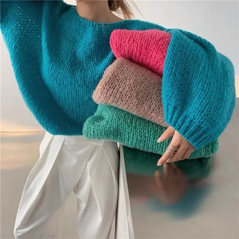 Pullover Women Short Sweater Fashion Long Lantern Sleeve Autumn Female Jumper Knit Casual Korean Lady Solid Color Crop Tops T289
Pullover Women Short Sweater Fashion Long Lantern Sleeve Autumn Female Jumper Knit Casual Korean Lady Solid Color Crop Tops T289