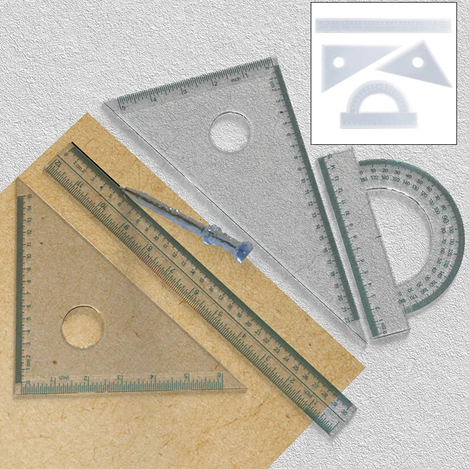 4Pcs Ruler Resin Silicone Mold Protractor Triangle Right Angle Ruler Craft
4Pcs Ruler Resin Silicone Mold Protractor Triangle Right Angle Ruler Craft