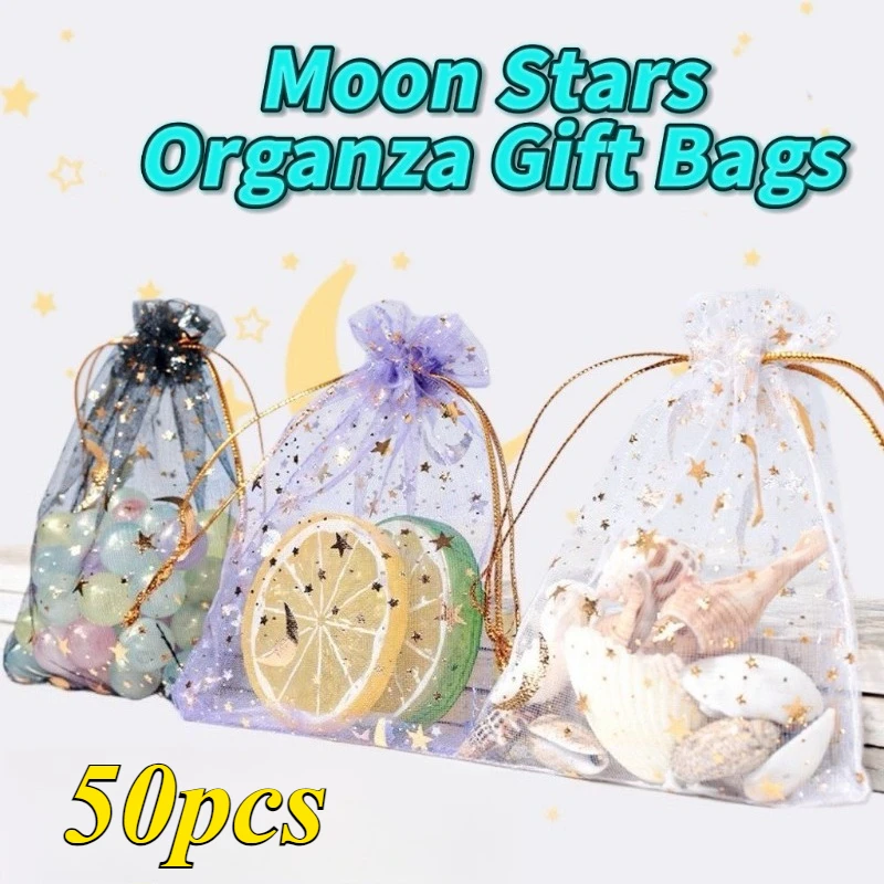 Wholesale 50pcs/Lot Small Organza Bag 9x12cm Moon Star Wedding Jewelry Packaging Bags Cute Drawstring Gift Bag Organza Pouches
Wholesale 50pcs/Lot Small Organza Bag 9x12cm Moon Star Wedding Jewelry Packaging Bags Cute Drawstring Gift Bag Organza Pouches