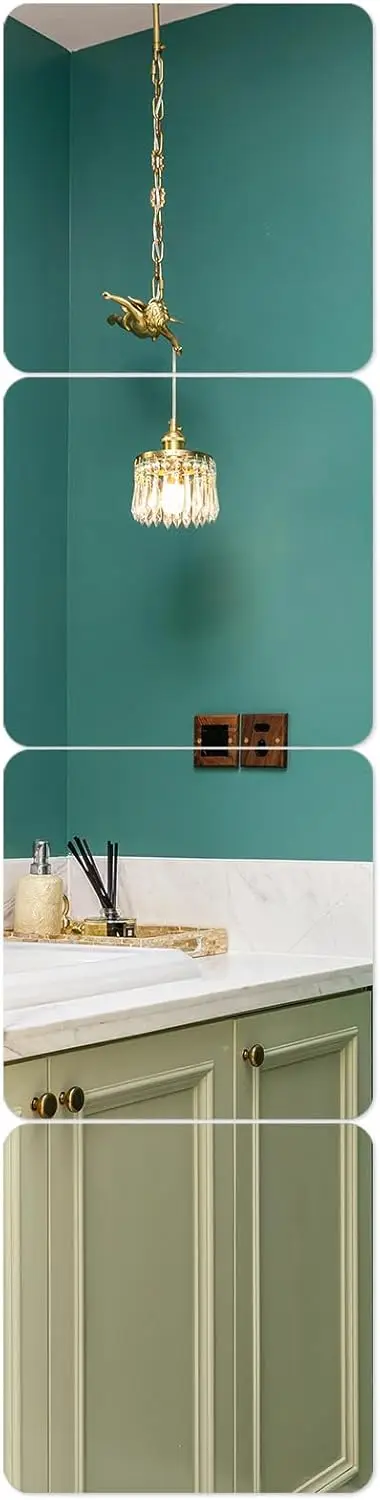 Full Length Mirror Tiles Set of 4 8x8 Self Adhesive Acrylic Wall Stickers for Bedroom Bathroom Home Gym Flexible Non Glass
Full Length Mirror Tiles Set of 4 8x8 Self Adhesive Acrylic Wall Stickers for Bedroom Bathroom Home Gym Flexible Non Glass