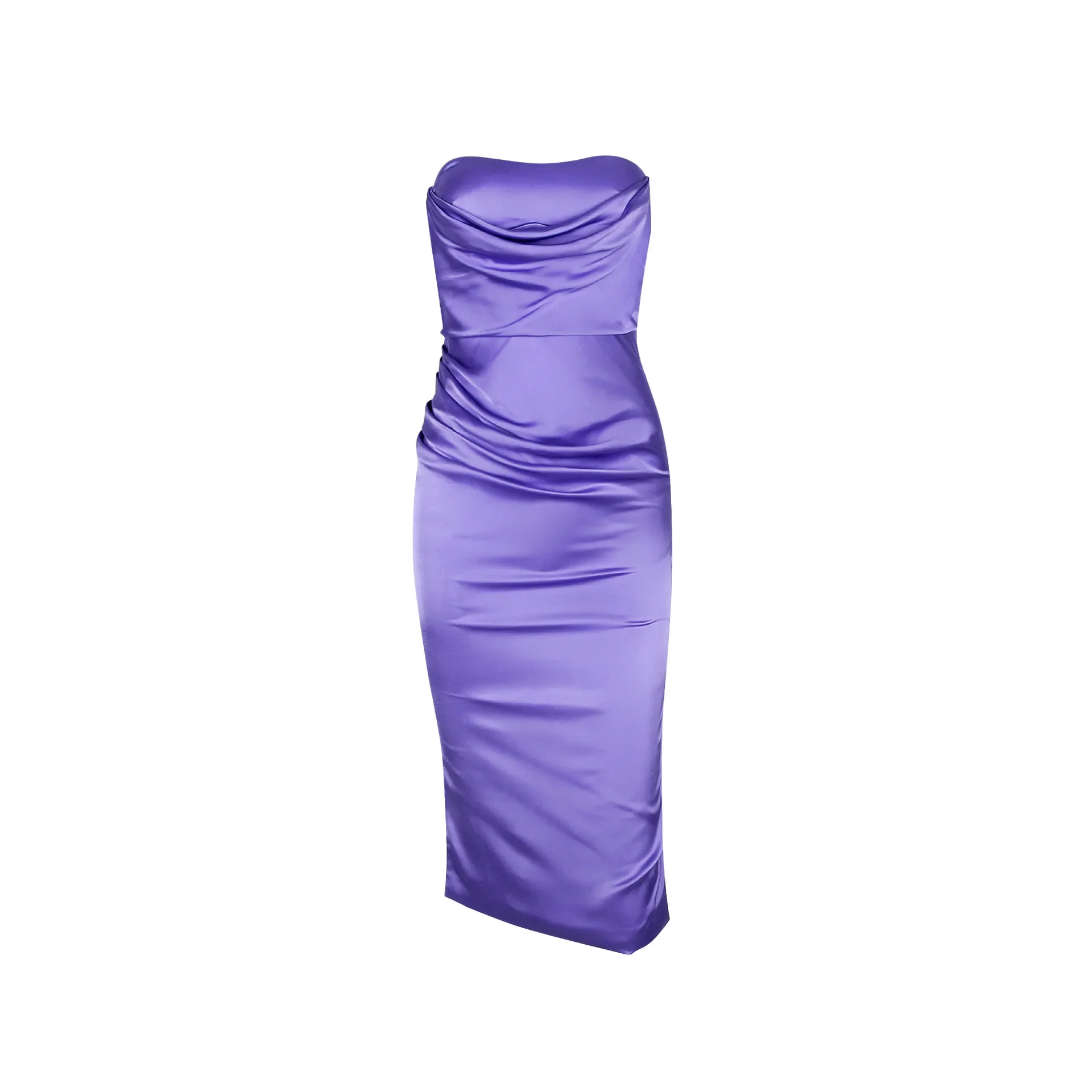 Sexy Tube Top Slim-fitting Strapless Sleeveless Ruched Hip-wrapped Mid-length Formal Evening Dress Purple
Sexy Tube Top Slim-fitting Strapless Sleeveless Ruched Hip-wrapped Mid-length Formal Evening Dress Purple