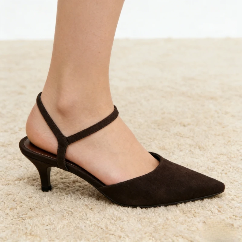 Fashion Suede Kitten Heel Women Sandals Ankle Strap Sexy Office Shoes Mules Elegant Pointed Toe Women Heels Sandalias De Mujer
Fashion Suede Kitten Heel Women Sandals Ankle Strap Sexy Office Shoes Mules Elegant Pointed Toe Women Heels Sandalias De Mujer
