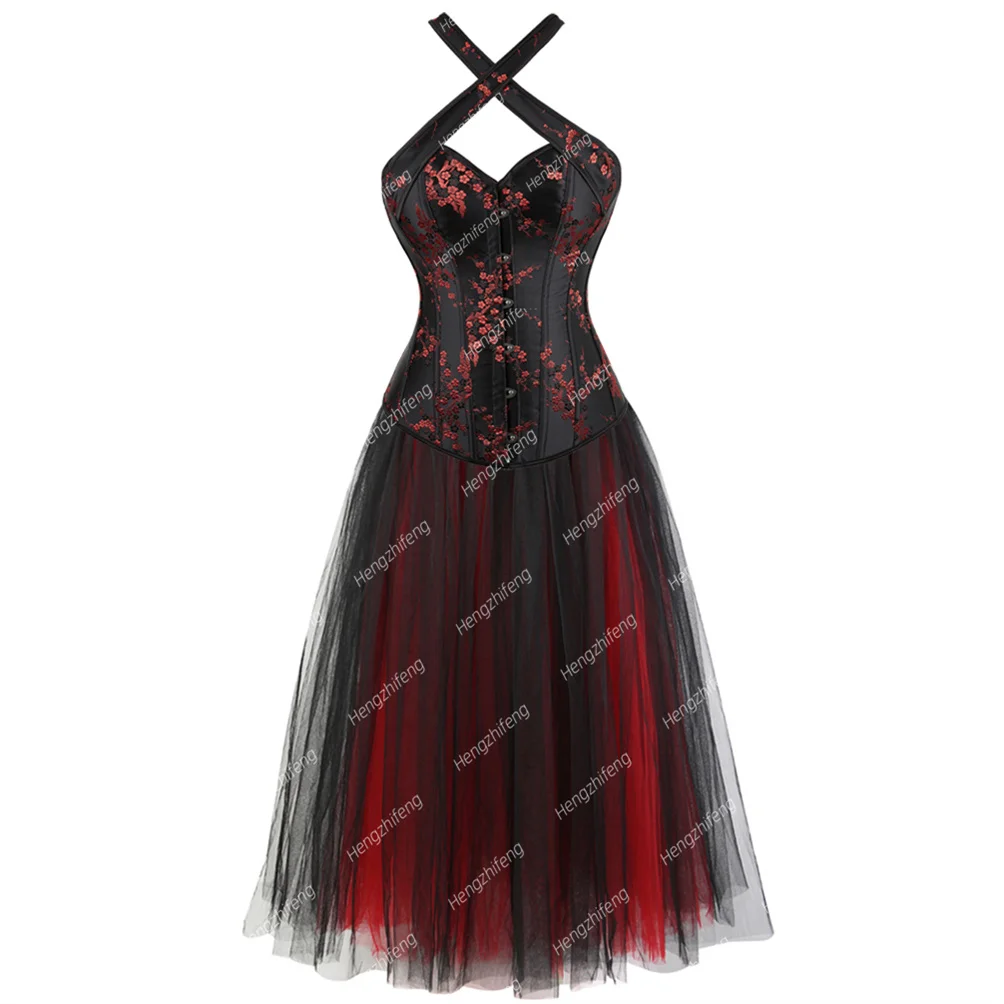 Corset Dress Embroidery Halter Neck Waistcoat Corsets Steampunk Jacquard Bustiers Skirt Party Costume Korsett Sexy Plus Size
Corset Dress Embroidery Halter Neck Waistcoat Corsets Steampunk Jacquard Bustiers Skirt Party Costume Korsett Sexy Plus Size