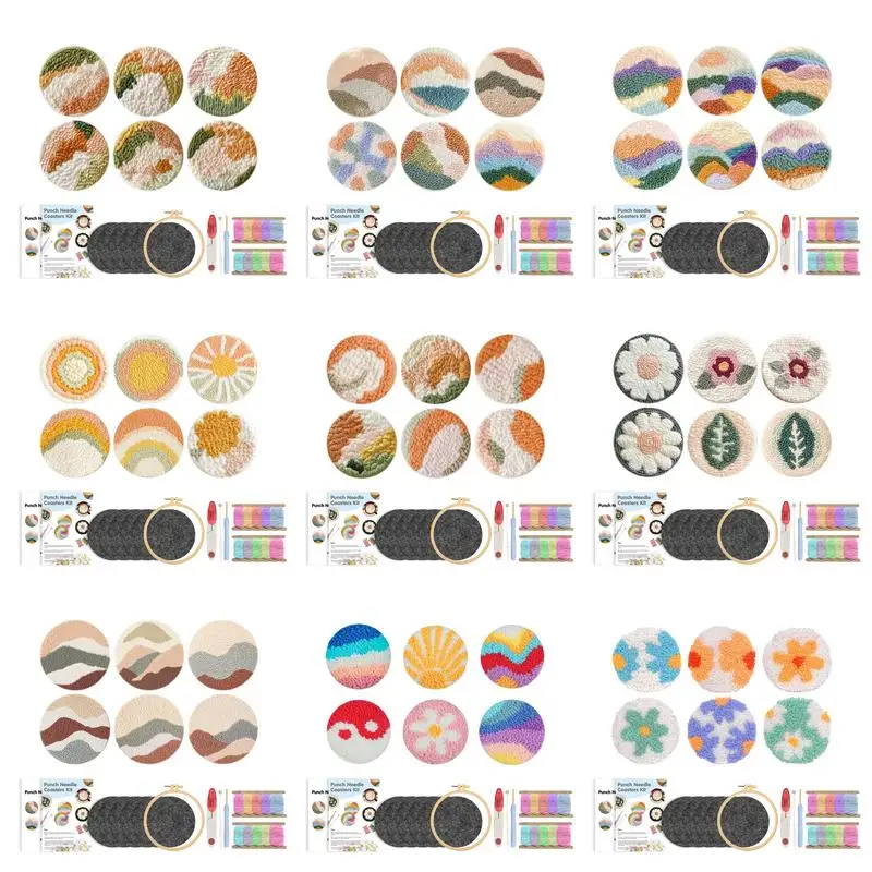 CHENISTORY 6 Pcs Punch Needle Coaster kit Mountain Scenery Embroidery Needle Art Craft Supplies Set for Adults Gift Home Decor
CHENISTORY 6 Pcs Punch Needle Coaster kit Mountain Scenery Embroidery Needle Art Craft Supplies Set for Adults Gift Home Decor