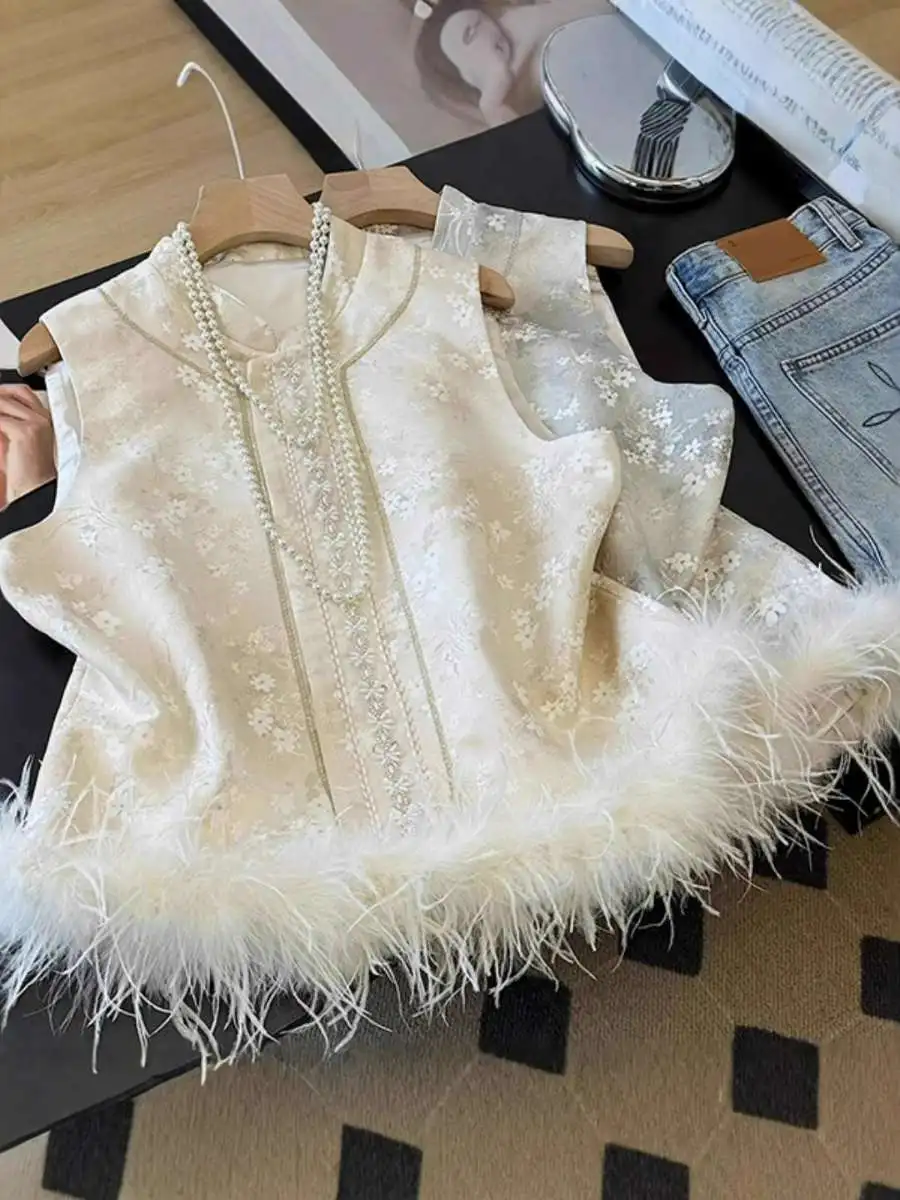Faionable Embroidered Heavy Industry Vest Women's Autumn Winter New Sle Belly Covering Faionable Top Quali Vest
Faionable Embroidered Heavy Industry Vest Women's Autumn Winter New Sle Belly Covering Faionable Top Quali Vest