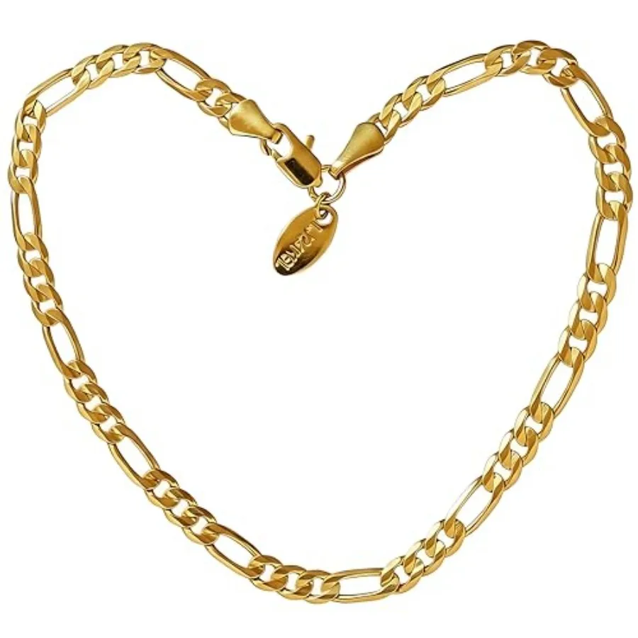 LIFETIME JEWELRY 4mm Figaro Chain Ankle Bracelet - Gold Anklets for Women - 24k Real Gold Plated - Made in USA with Lifetime Re
LIFETIME JEWELRY 4mm Figaro Chain Ankle Bracelet - Gold Anklets for Women - 24k Real Gold Plated - Made in USA with Lifetime Re