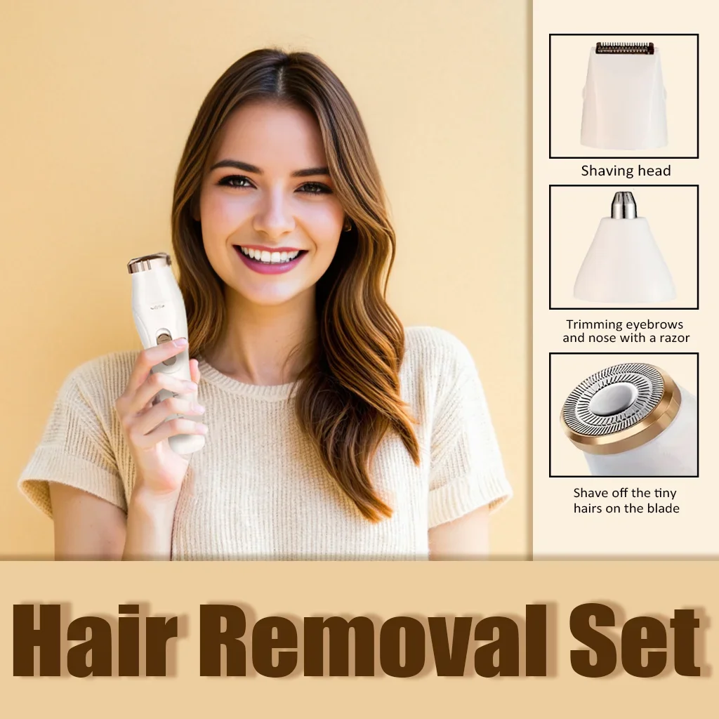 1pc Ladies 3-in-1 electric hair removal set-USB rechargeable facial trimmer, nose hair trimmer, full-body hair remover, ladies T
1pc Ladies 3-in-1 electric hair removal set-USB rechargeable facial trimmer, nose hair trimmer, full-body hair remover, ladies T