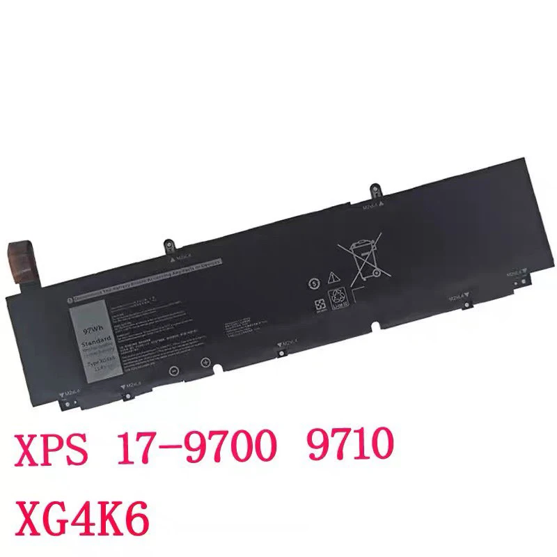 XG4K6 Laptop Battery for Dell XPS 17 9700 9710 9720 9730 Precision 5750 5760 Series 3324J 5XJ6R F8CPG 01RR3 11.4V 97Wh/8071mAh
XG4K6 Laptop Battery for Dell XPS 17 9700 9710 9720 9730 Precision 5750 5760 Series 3324J 5XJ6R F8CPG 01RR3 11.4V 97Wh/8071mAh