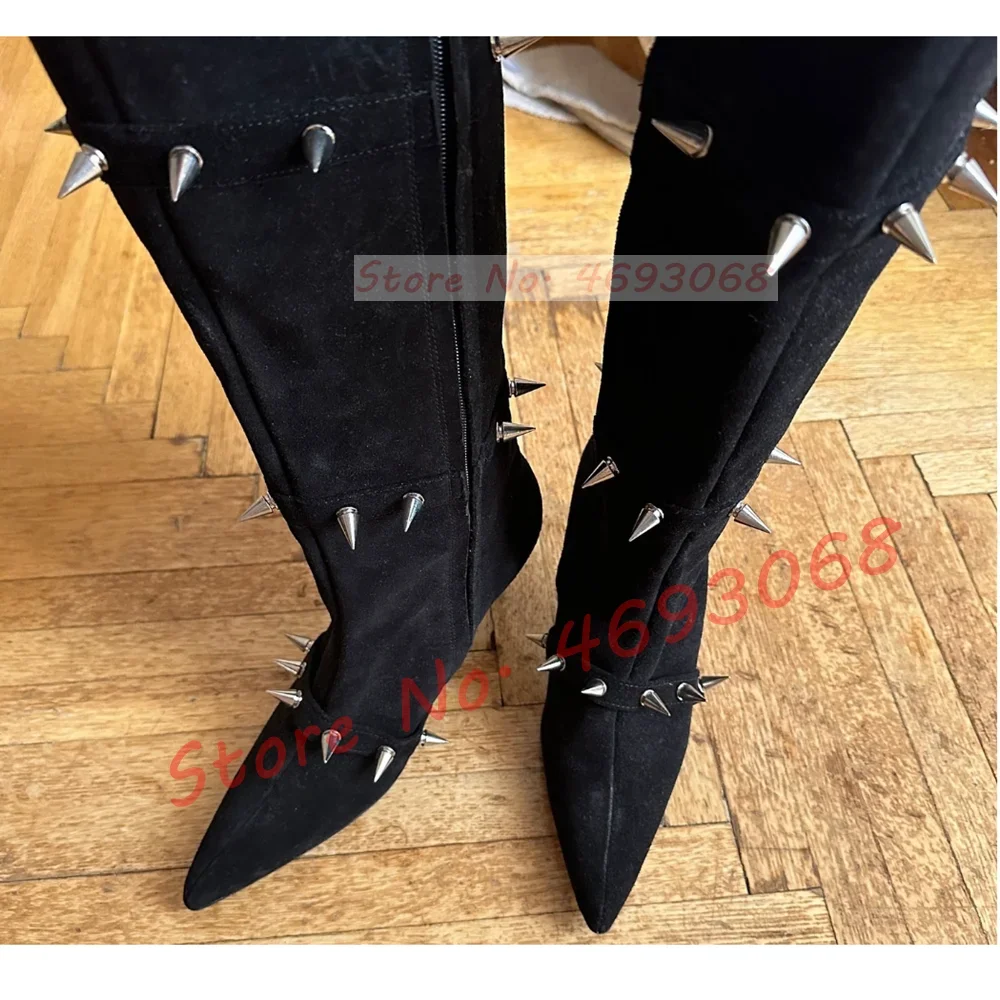 Black Flock Tall Boots With Multi Belts Women Pointy Toe Sexy Metal Rivets Party Shoes Ladies High Heels Slim Knee High Boots
Black Flock Tall Boots With Multi Belts Women Pointy Toe Sexy Metal Rivets Party Shoes Ladies High Heels Slim Knee High Boots