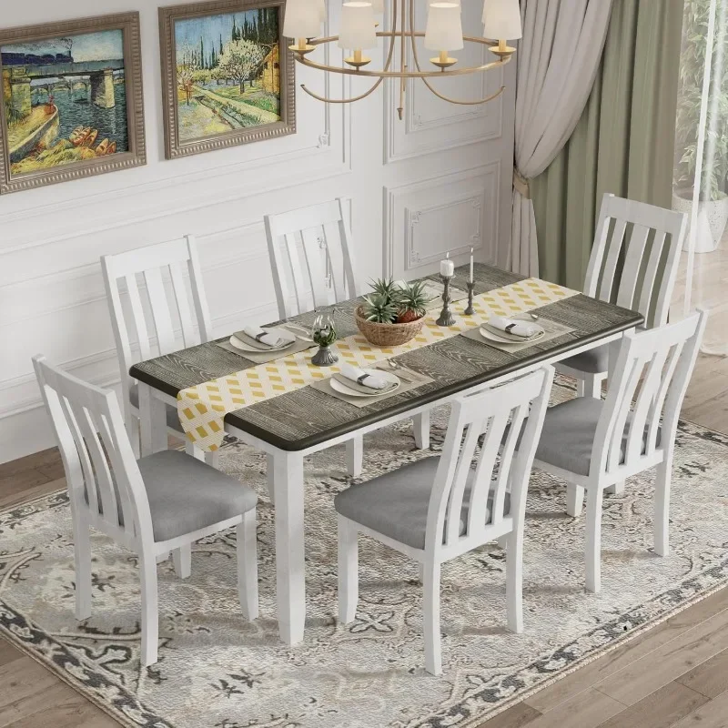 Retro Style Set with Extendable Table and Upholstered Chairs, Easy Assembly, for Kitchen, Dining Room
Retro Style Set with Extendable Table and Upholstered Chairs, Easy Assembly, for Kitchen, Dining Room