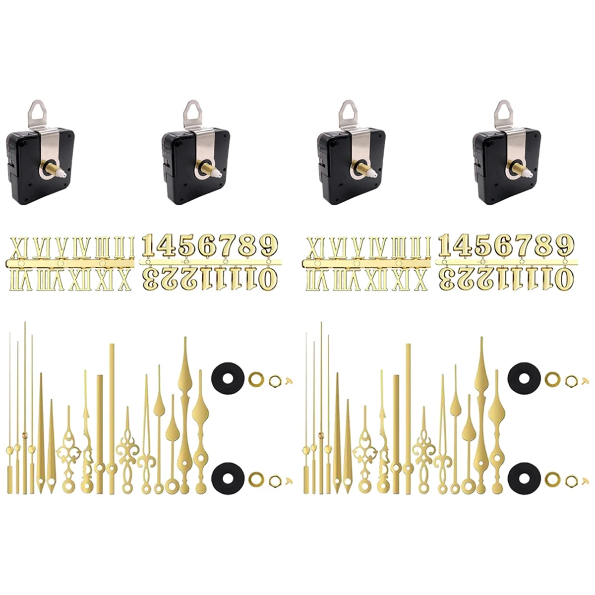 ABDX-4 Pcs Quartz Clock Movement Parts 12 Set Gold Hands Contains Numerals Kit for Clock Repair Parts Replacement
ABDX-4 Pcs Quartz Clock Movement Parts 12 Set Gold Hands Contains Numerals Kit for Clock Repair Parts Replacement