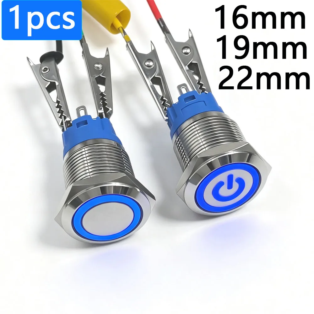 16 19 22 mm Silver Metal Push Button Switch Blue LED Ring/Power Light Momentary Latching Waterproof 5v 6v 12v 24v 220V On Off
16 19 22 mm Silver Metal Push Button Switch Blue LED Ring/Power Light Momentary Latching Waterproof 5v 6v 12v 24v 220V On Off