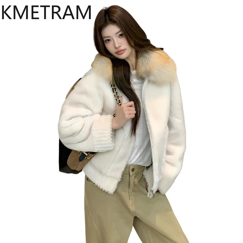 KMETRAM 100% Merino Sheepskin with Wool Attached Coats Women Luxury Fox Fur Collar Winter Real Fur Coat Woman Clothing 61cm 2026
KMETRAM 100% Merino Sheepskin with Wool Attached Coats Women Luxury Fox Fur Collar Winter Real Fur Coat Woman Clothing 61cm 2026