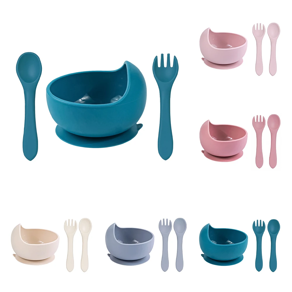 TYRY.HU 3PCS Silicone Baby Feeding Set Suction Bowl BPA Free Toddler Self Feeding Training Spoon Fork Tableware Gifts
TYRY.HU 3PCS Silicone Baby Feeding Set Suction Bowl BPA Free Toddler Self Feeding Training Spoon Fork Tableware Gifts