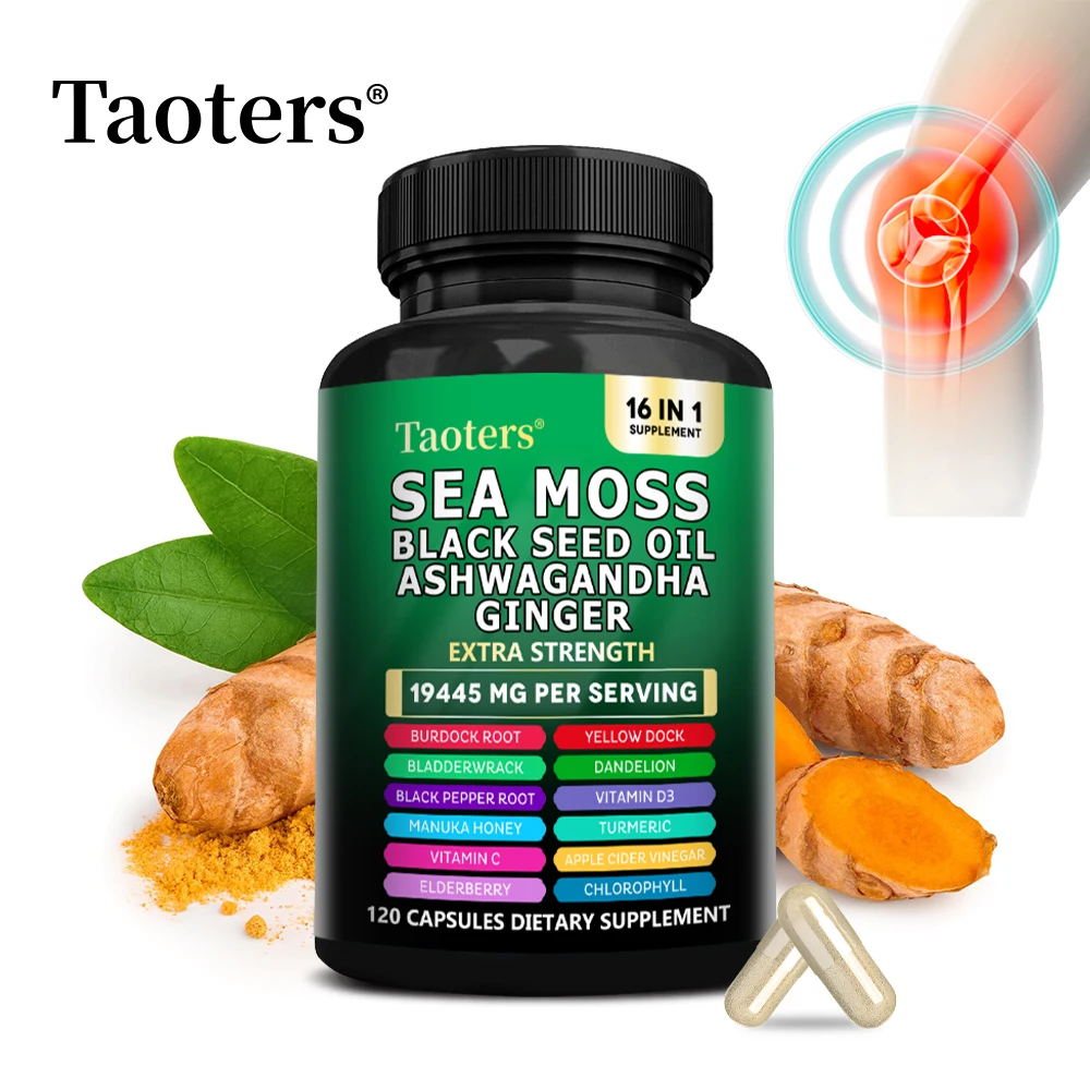 Dietary Supplement with Sea Moss, Black Seed Oil, Ashwagandha & Ginger - Helps Skin Health, Immune Support, Improve Sleep & Mood
Dietary Supplement with Sea Moss, Black Seed Oil, Ashwagandha & Ginger - Helps Skin Health, Immune Support, Improve Sleep & Mood