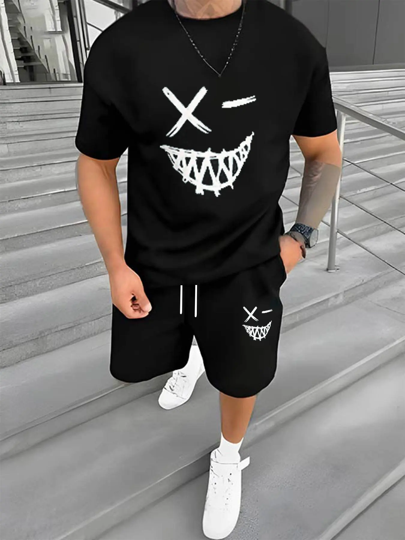 Костюм для физической подготовки, футболка с круглым вырезом и короткими рукавами, шорты, новое поступление, летняя рабочая одежда для фитнеса и бега 
Костюм для физической подготовки, футболка с круглым вырезом и короткими рукавами, шорты, новое поступление, летняя рабочая одежда для фитнеса и бега