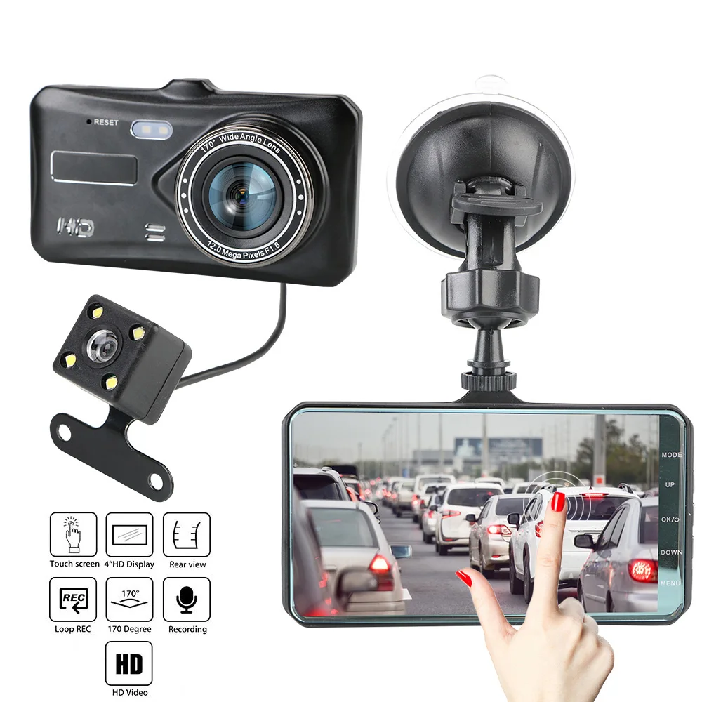 Auto Accessories Car DVR Auto DashCam WDR Dash Cam 4" HD 1080P Video Recorder Camera Touch Screen Dual Lens
Auto Accessories Car DVR Auto DashCam WDR Dash Cam 4" HD 1080P Video Recorder Camera Touch Screen Dual Lens