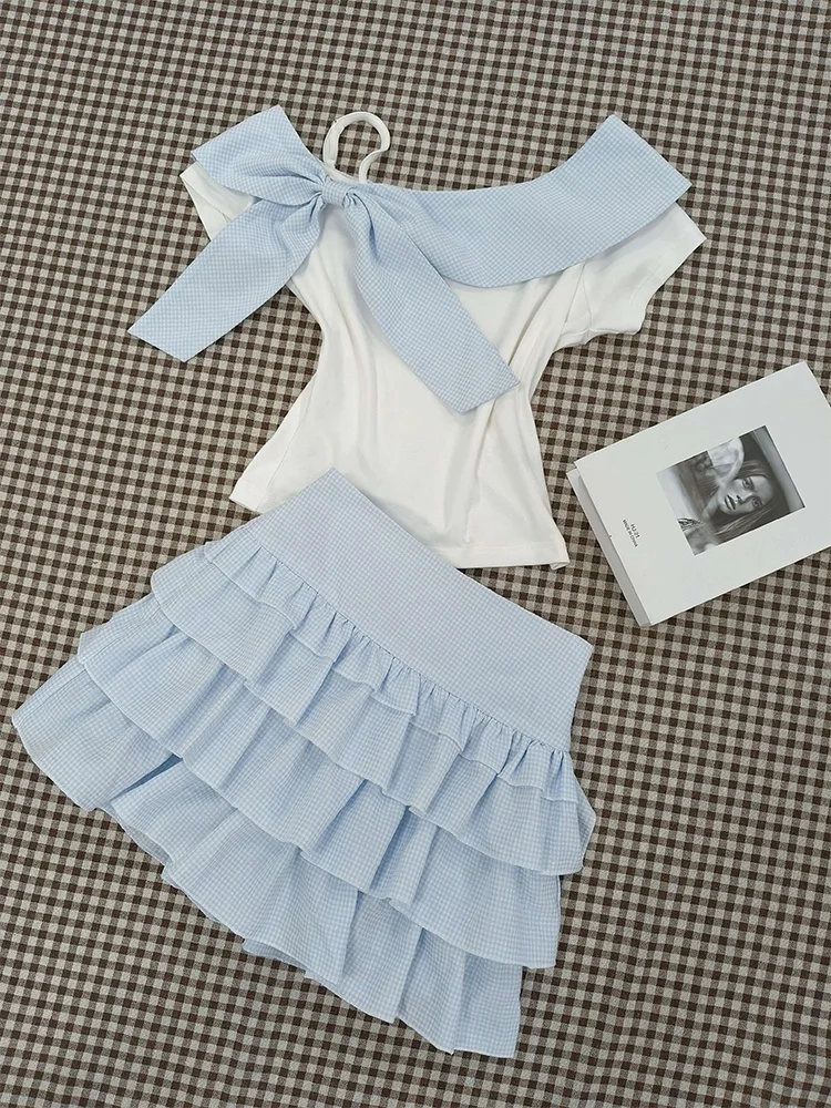 Slimming Short Set Dress Women's Summer New Style Shoulder Exposure Short Sleeve Top Cake Short Skirt Two-Piece Set Polyester...
Slimming Short Set Dress Women's Summer New Style Shoulder Exposure Short Sleeve Top Cake Short Skirt Two-Piece Set Polyester...