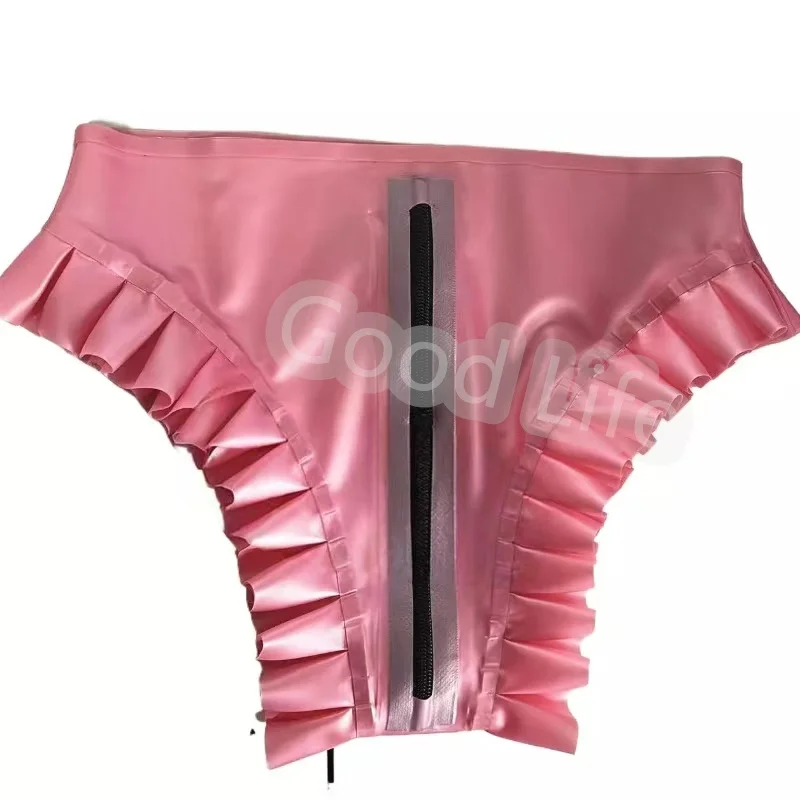 Sexy Lady's Latex Underwear 100% Natural Latex Rubber Shorts Briefs with Front Crotch Zipper Underwear Ruffled Edges
Sexy Lady's Latex Underwear 100% Natural Latex Rubber Shorts Briefs with Front Crotch Zipper Underwear Ruffled Edges