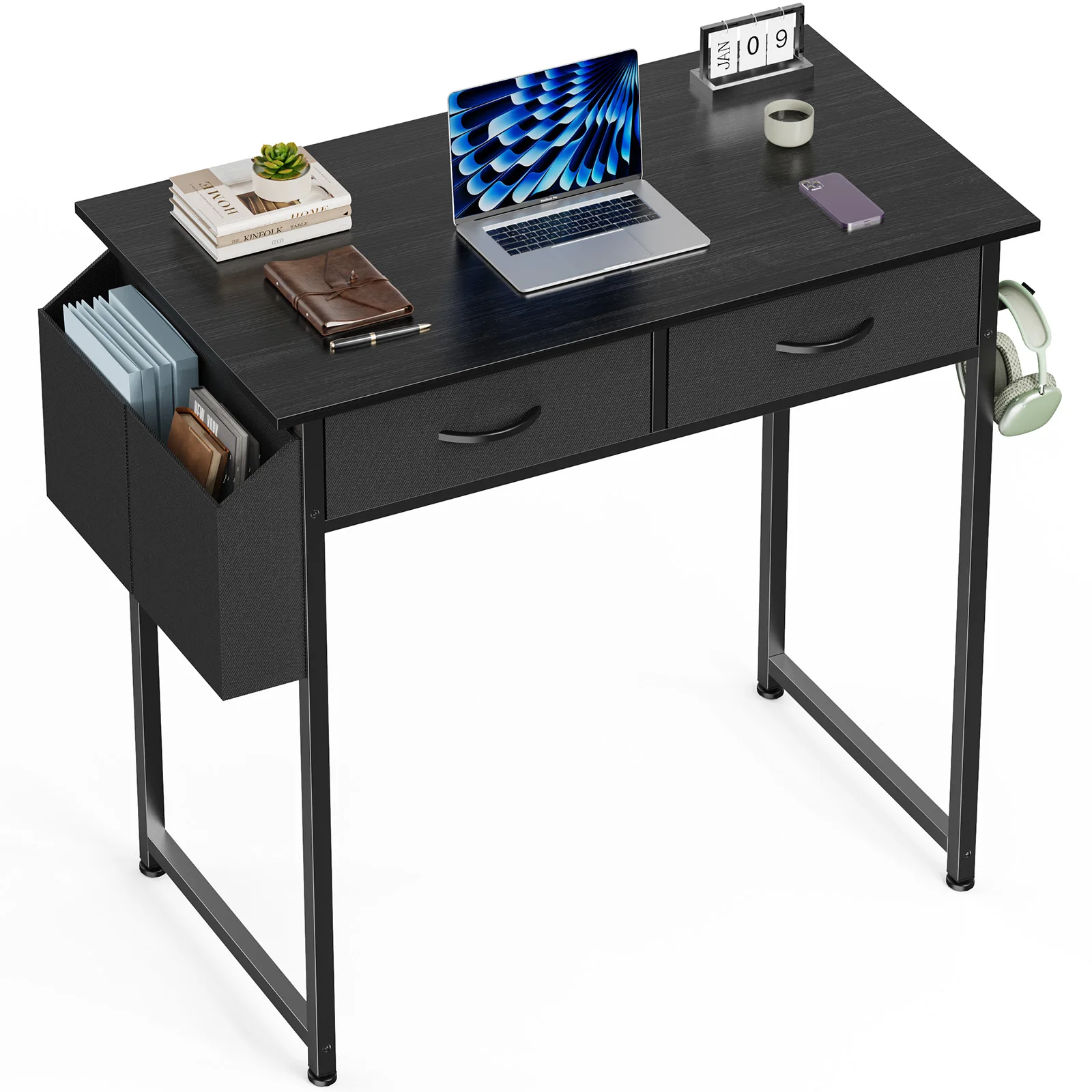 Computer Desk Small Home Office Bedroom Writing Study PC Table with Storage Space Fabric Side Bag Headphone Hook Metal Frame Adjustable
Computer Desk Small Home Office Bedroom Writing Study PC Table with Storage Space Fabric Side Bag Headphone Hook Metal Frame Adjustable